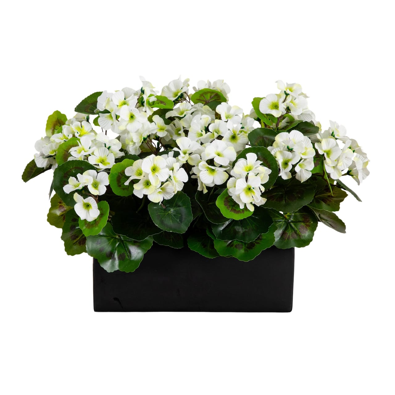 13" UV Resistant Artificial Geranium in Rectangular Planter (Indoor/Outdoor)